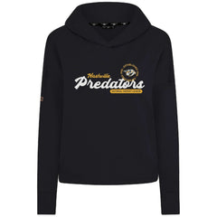 NHL Black Nashville Predators Levelwear Women's Sweet Monument Tri-Blend Cropped Pullover Hoodie