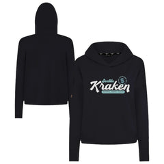 NHL Black Seattle Kraken Levelwear Women's Sweet Monument Tri-Blend Cropped Pullover Hoodie