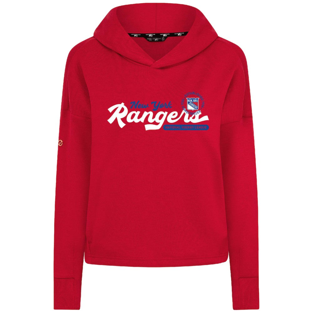 NHL Red New York Rangers Levelwear Women's Sweet Monument Tri-Blend Cropped Pullover Hoodie