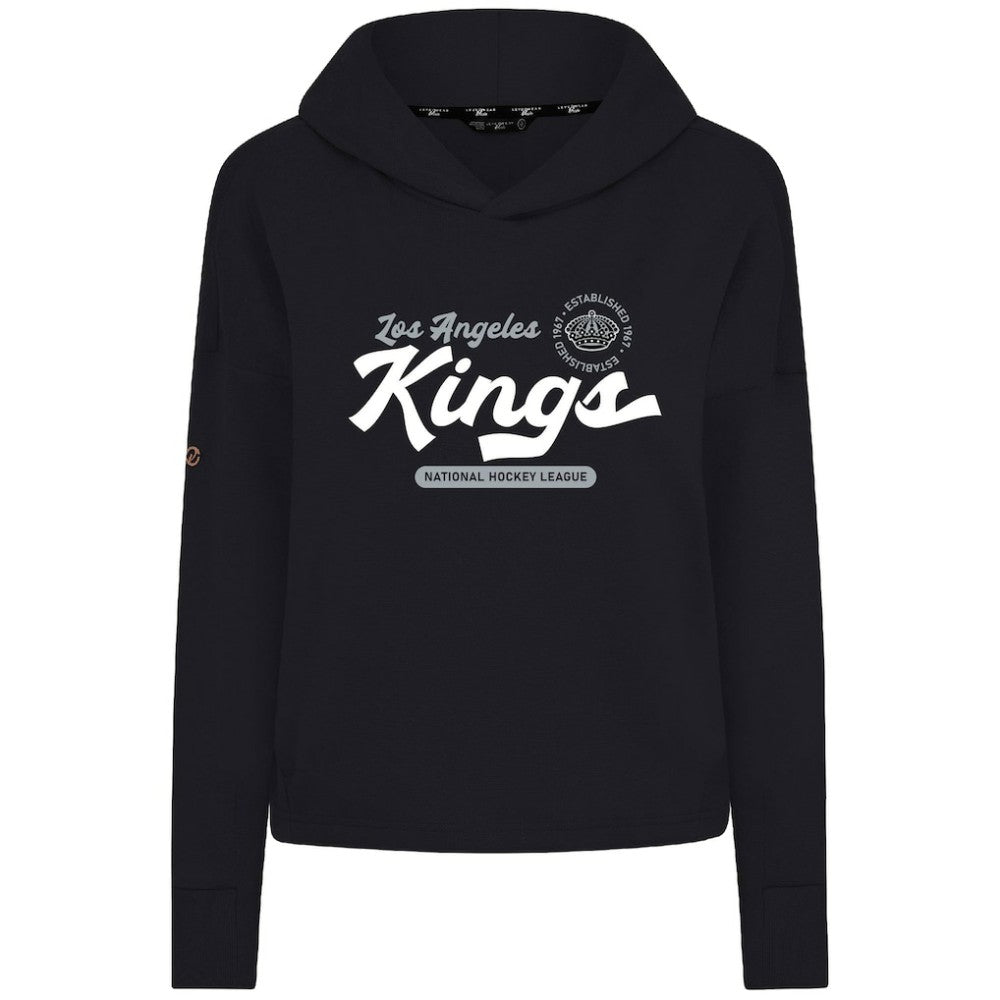 NHL Black Los Angeles Kings Levelwear Women's Sweet Monument Tri-Blend Cropped Pullover Hoodie