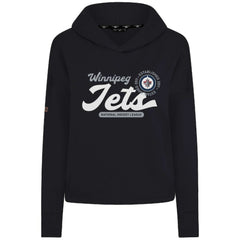 NHL Black Winnipeg Jets Levelwear Women's Sweet Monument Tri-Blend Cropped Pullover Hoodie