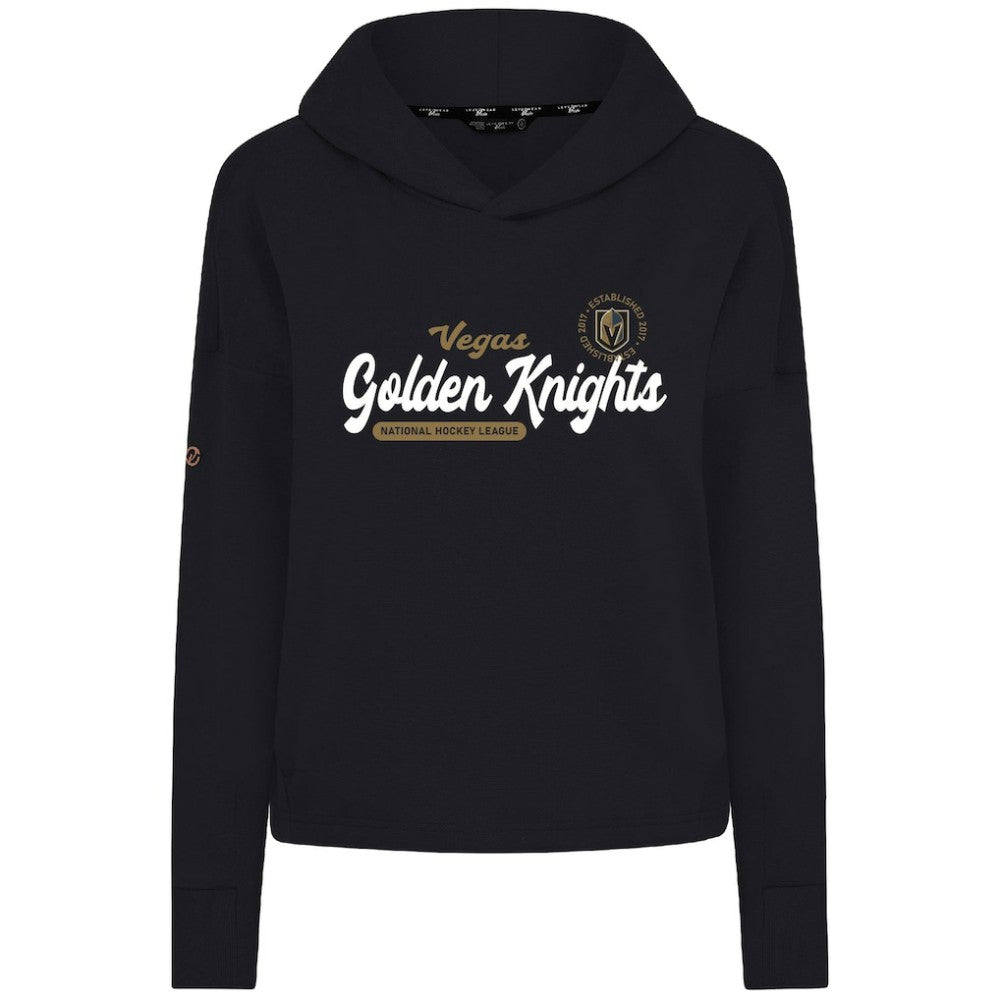 NHL Black Vegas Golden Knights Levelwear Women's Sweet Monument Tri-Blend Cropped Pullover Hoodie