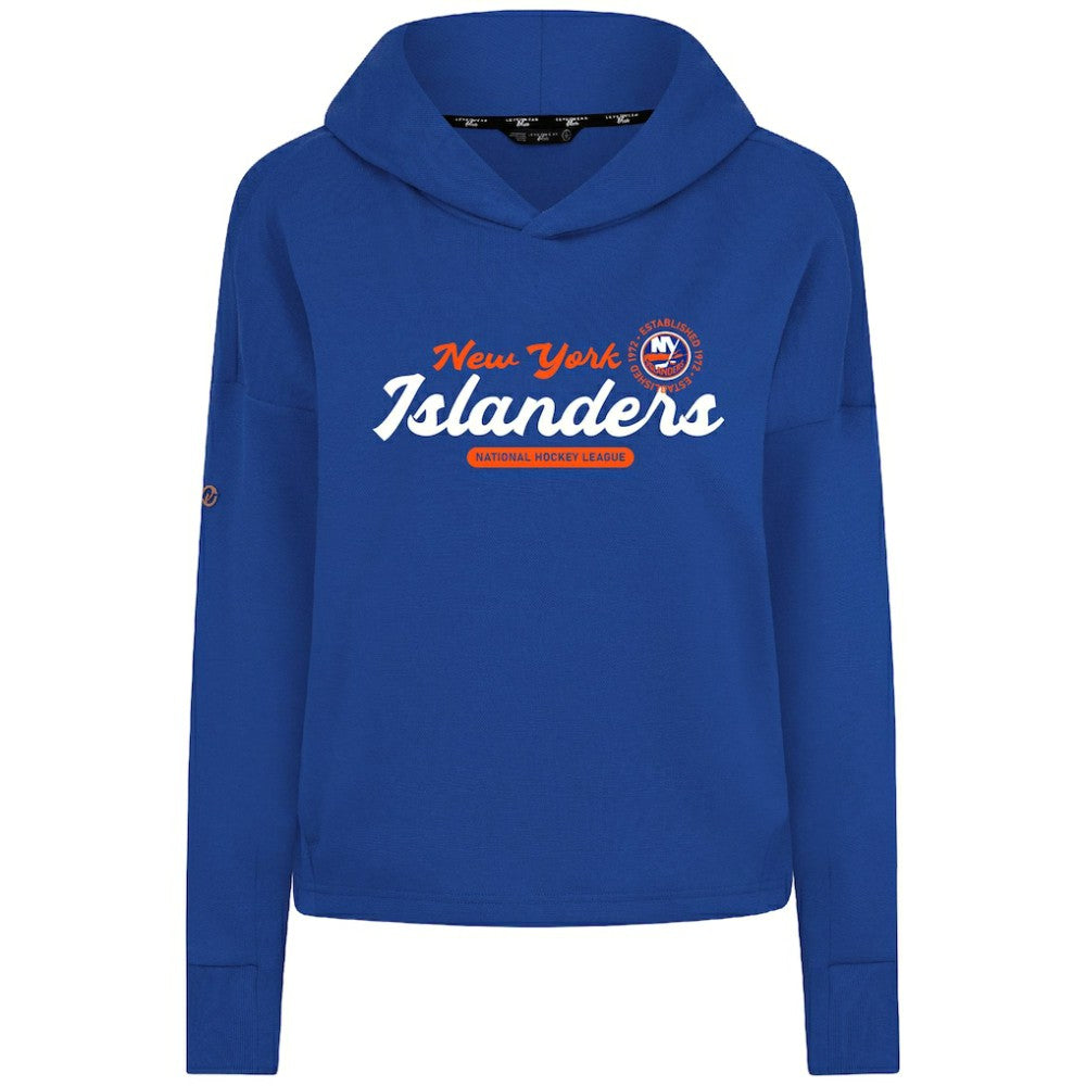 NHL Royal New York Islanders Levelwear Women's Sweet Monument Tri-Blend Cropped Pullover Hoodie