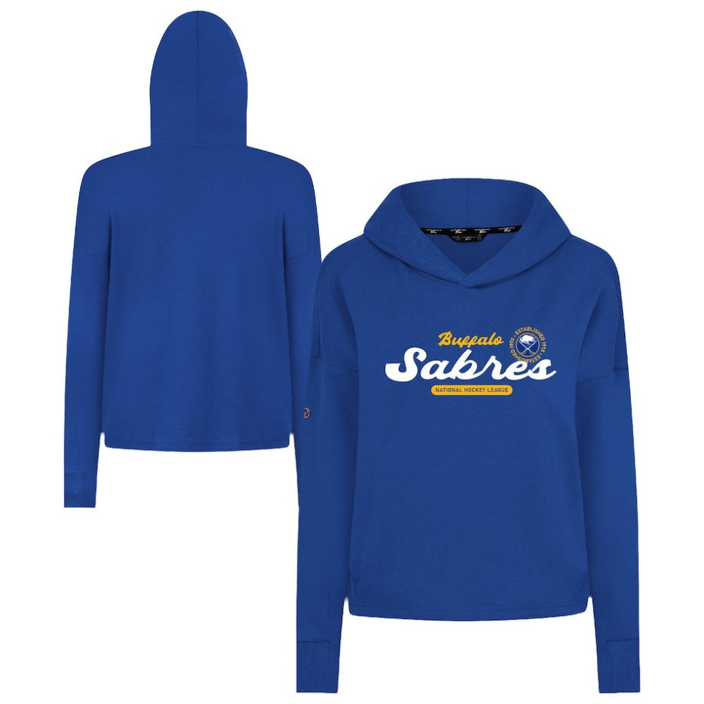 NHL Royal Buffalo Sabres Levelwear Women's Sweet Monument Tri-Blend Cropped Pullover Hoodie