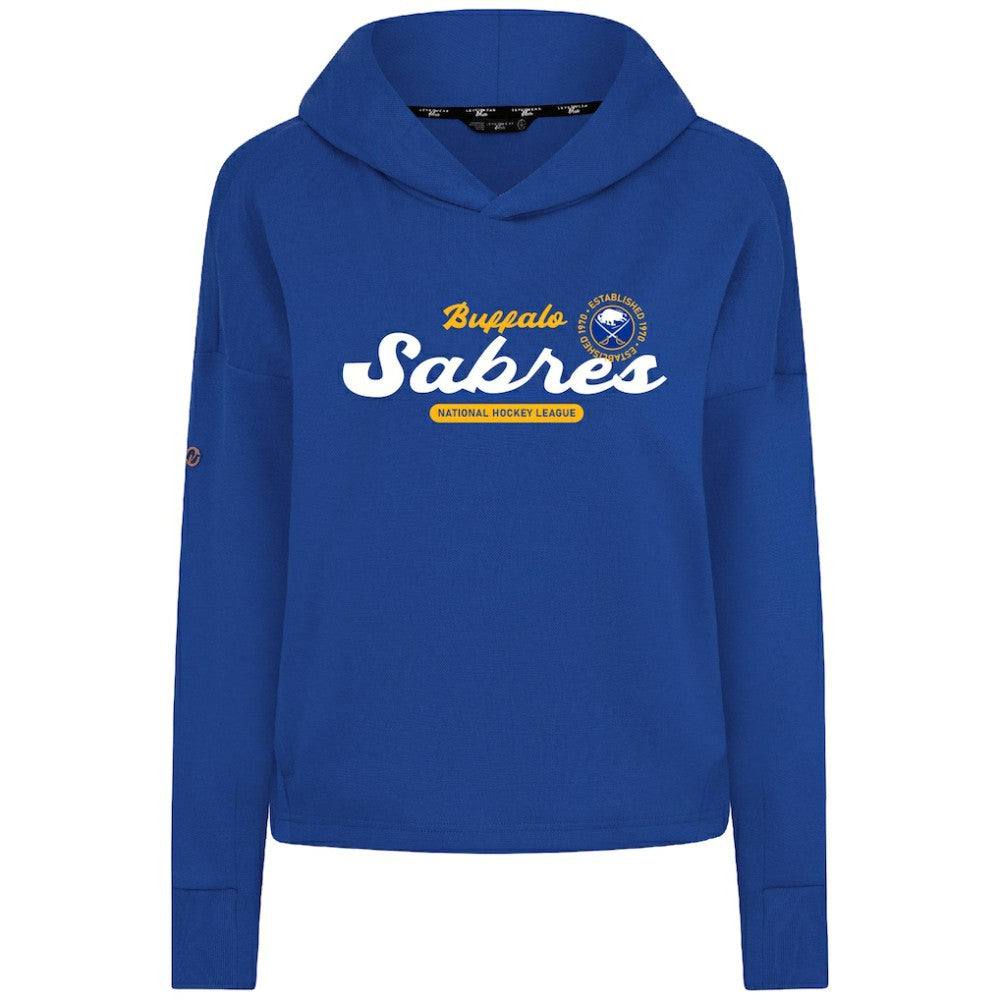 NHL Royal Buffalo Sabres Levelwear Women's Sweet Monument Tri-Blend Cropped Pullover Hoodie