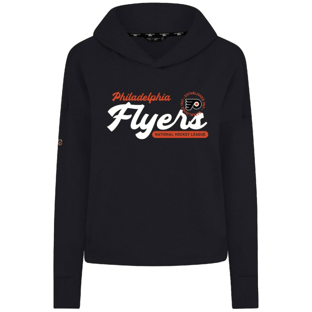 NHL Black Philadelphia Flyers Levelwear Women's Sweet Monument Tri-Blend Cropped Pullover Hoodie