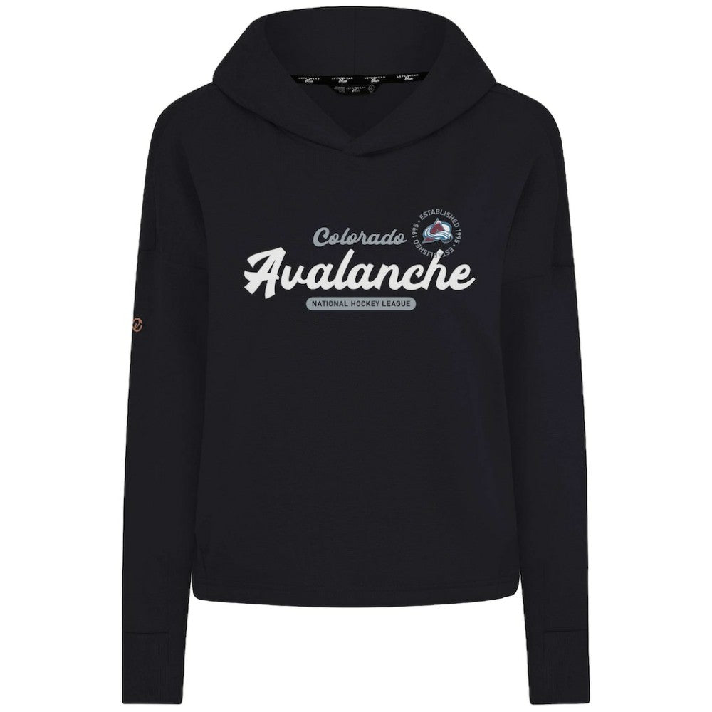 NHL Black Colorado Avalanche Levelwear Women's Sweet Monument Tri-Blend Cropped Pullover Hoodie
