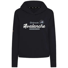 NHL Black Colorado Avalanche Levelwear Women's Sweet Monument Tri-Blend Cropped Pullover Hoodie