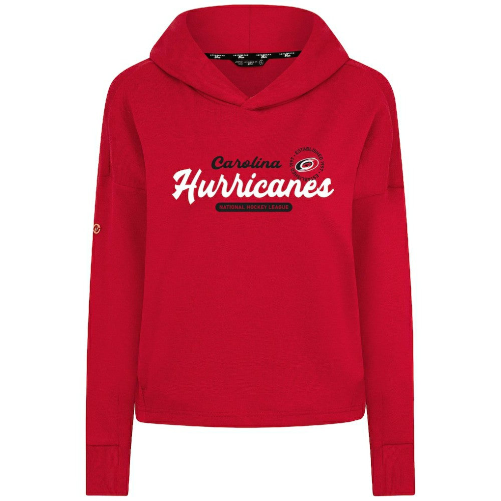 NHL Red Carolina Hurricanes Levelwear Women's Sweet Monument Tri-Blend Cropped Pullover Hoodie