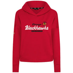 NHL Red Chicago Blackhawks Levelwear Women's Sweet Monument Tri-Blend Cropped Pullover Hoodie