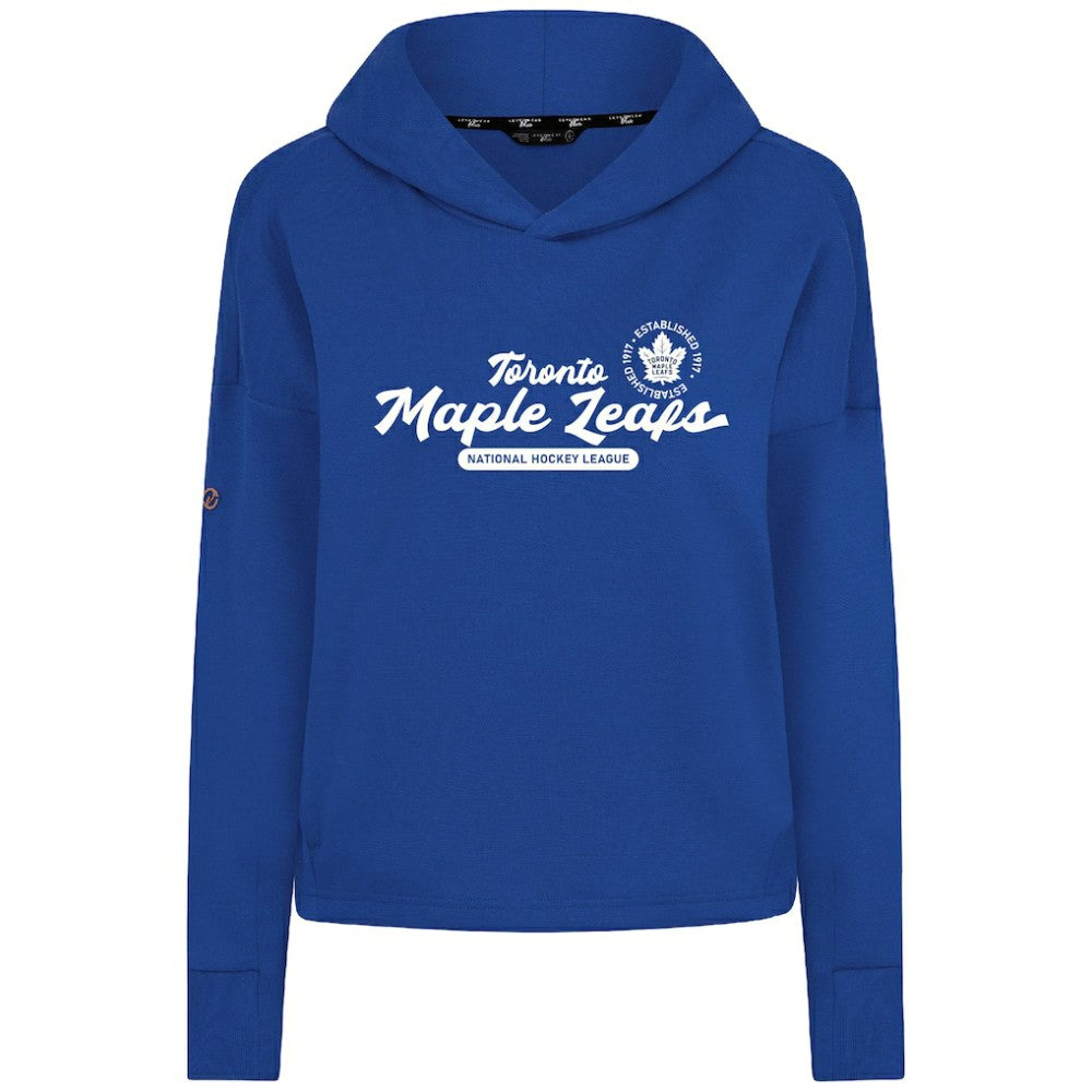 NHL Royal Toronto Maple Leafs Levelwear Women's Sweet Monument Tri-Blend Cropped Pullover Hoodie