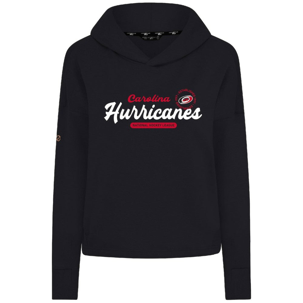 NHL Black Carolina Hurricanes Levelwear Women's Sweet Monument Tri-Blend Cropped Pullover Hoodie