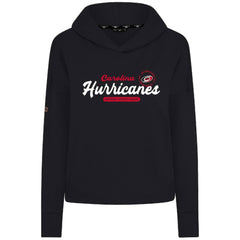 NHL Black Carolina Hurricanes Levelwear Women's Sweet Monument Tri-Blend Cropped Pullover Hoodie