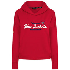 NHL Red Columbus Blue Jackets Levelwear Women's Sweet Monument Tri-Blend Cropped Pullover Hoodie