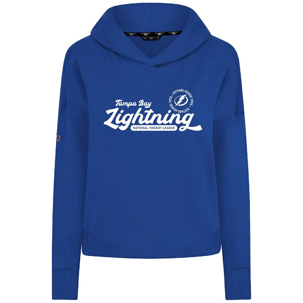 NHL Royal Tampa Bay Lightning Levelwear Women's Sweet Monument Tri-Blend Cropped Pullover Hoodie