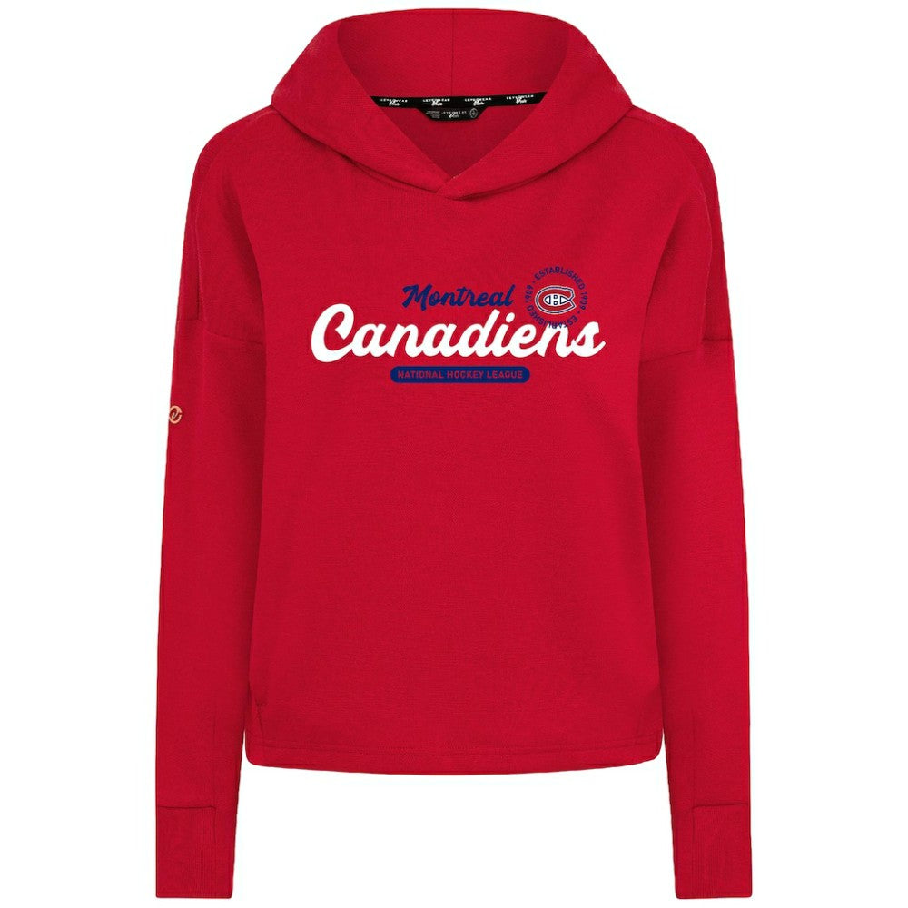 NHL Red Montreal Canadiens Levelwear Women's Sweet Monument Tri-Blend Cropped Pullover Hoodie