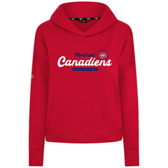 NHL Red Montreal Canadiens Levelwear Women's Sweet Monument Tri-Blend Cropped Pullover Hoodie