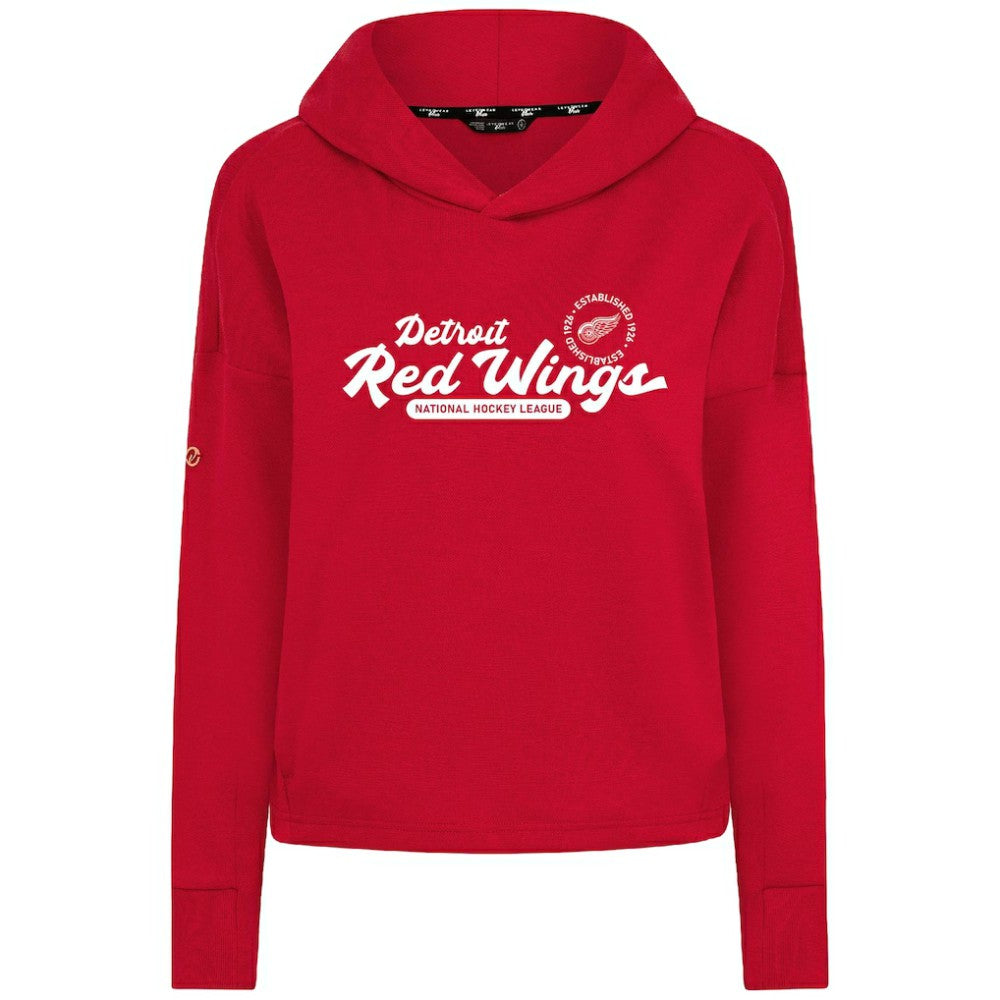NHL Red Detroit Red Wings Levelwear Women's Sweet Monument Tri-Blend Cropped Pullover Hoodie