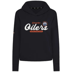 NHL Black Edmonton Oilers Levelwear Women's Sweet Monument Tri-Blend Cropped Pullover Hoodie
