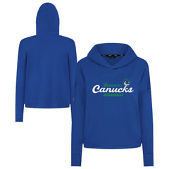 NHL Royal Vancouver Canucks Levelwear Women's Sweet Monument Tri-Blend Cropped Pullover Hoodie