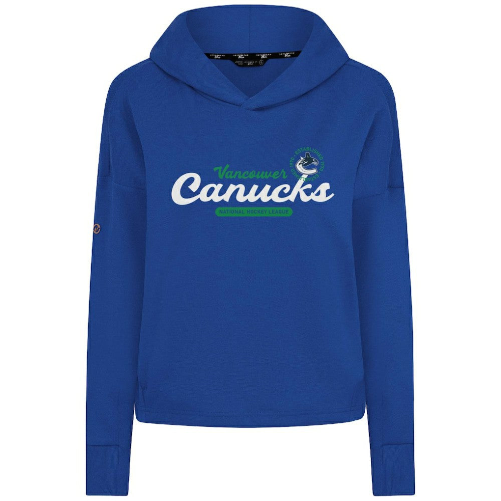 NHL Royal Vancouver Canucks Levelwear Women's Sweet Monument Tri-Blend Cropped Pullover Hoodie