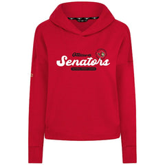 NHL Red Ottawa Senators Levelwear Women's Sweet Monument Tri-Blend Cropped Pullover Hoodie