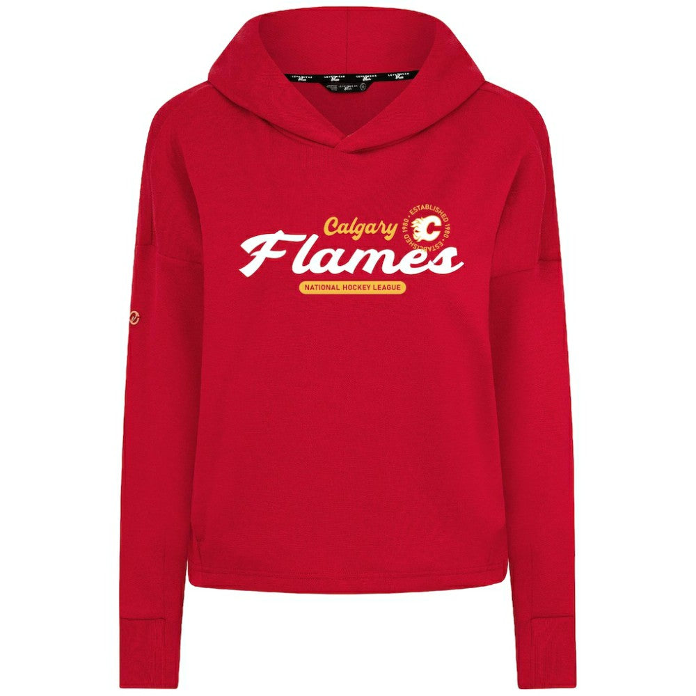 NHL Red Calgary Flames Levelwear Women's Sweet Monument Tri-Blend Cropped Pullover Hoodie