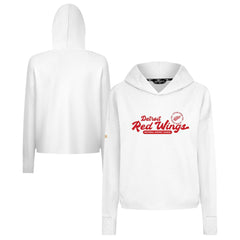 NHL White Detroit Red Wings Levelwear Women's Sweet Monument Tri-Blend Cropped Pullover Hoodie