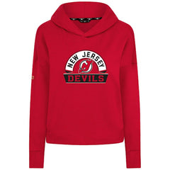 NHL Red New Jersey Devils Levelwear Women's Sweet Banner Arch Tri-Blend Cropped Pullover Hoodie