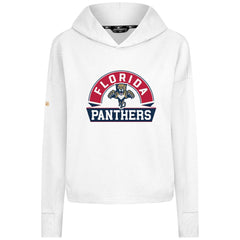 NHL White Florida Panthers Levelwear Women's Sweet Banner Arch Tri-Blend Cropped Pullover Hoodie