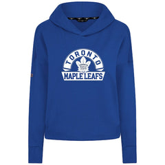 NHL Royal Toronto Maple Leafs Levelwear Women's Sweet Banner Arch Tri-Blend Cropped Pullover Hoodie