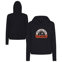 NHL Black Philadelphia Flyers Levelwear Women's Sweet Banner Arch Tri-Blend Cropped Pullover Hoodie