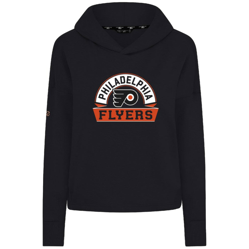 NHL Black Philadelphia Flyers Levelwear Women's Sweet Banner Arch Tri-Blend Cropped Pullover Hoodie