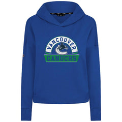 NHL Royal Vancouver Canucks Levelwear Women's Sweet Banner Arch Tri-Blend Cropped Pullover Hoodie