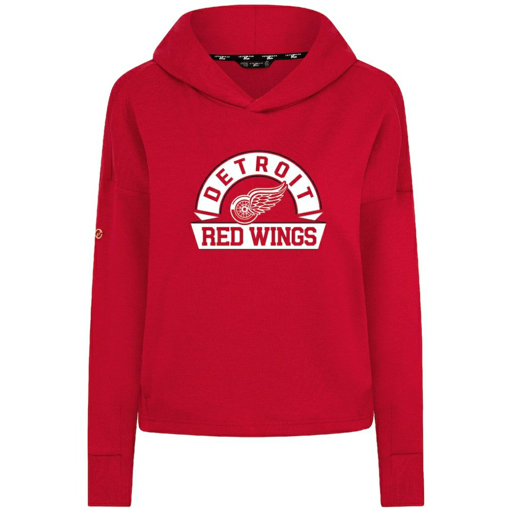 NHL Red Detroit Red Wings Levelwear Women's Sweet Banner Arch Tri-Blend Cropped Pullover Hoodie