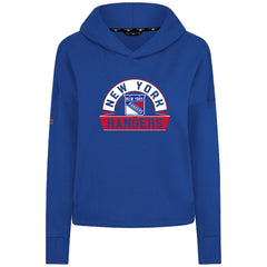 NHL Royal New York Rangers Levelwear Women's Sweet Banner Arch Tri-Blend Cropped Pullover Hoodie
