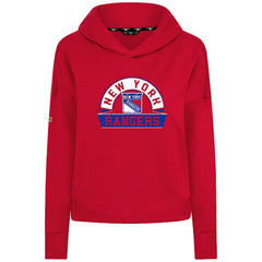 NHL Red New York Rangers Levelwear Women's Sweet Banner Arch Tri-Blend Cropped Pullover Hoodie