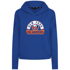 NHL Royal New York Islanders Levelwear Women's Sweet Banner Arch Tri-Blend Cropped Pullover Hoodie
