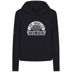 NHL Black Los Angeles Kings Levelwear Women's Sweet Banner Arch Tri-Blend Cropped Pullover Hoodie