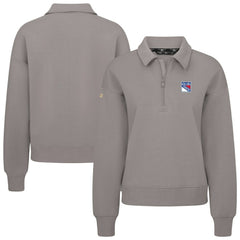 NHL Gray New York Rangers Levelwear Women's Canmore Quarter-Zip Pullover