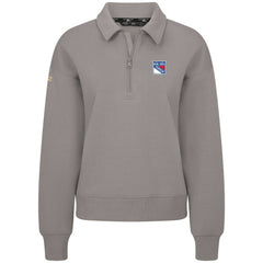 NHL Gray New York Rangers Levelwear Women's Canmore Quarter-Zip Pullover