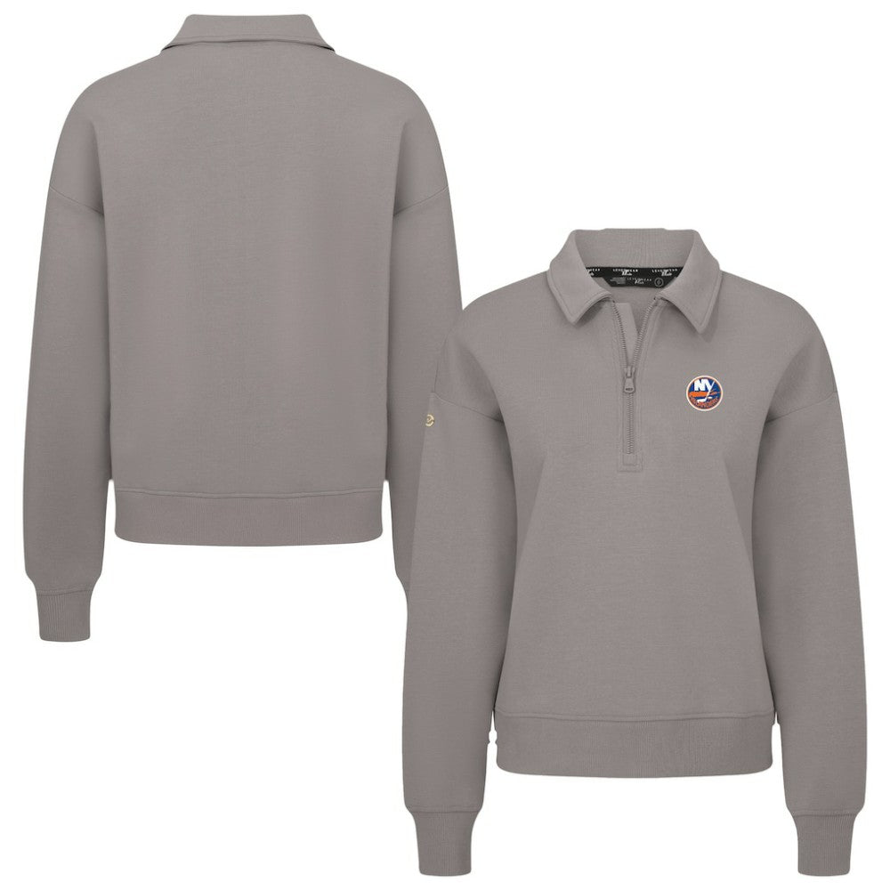 NHL Gray New York Islanders Levelwear Women's Canmore Quarter-Zip Pullover