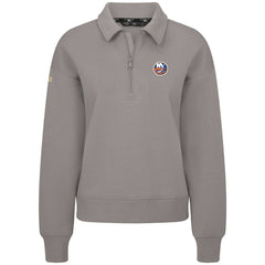 NHL Gray New York Islanders Levelwear Women's Canmore Quarter-Zip Pullover