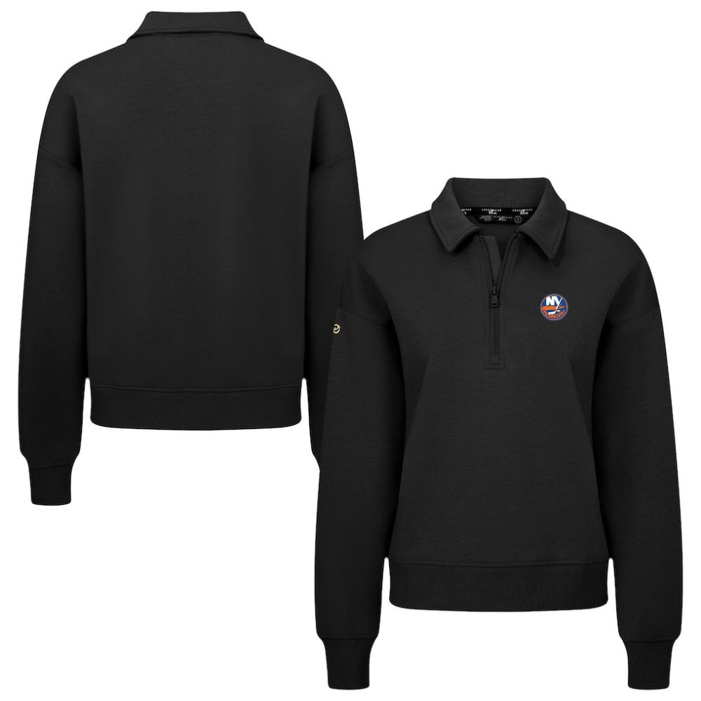 NHL Black New York Islanders Levelwear Women's Canmore Quarter-Zip Pullover
