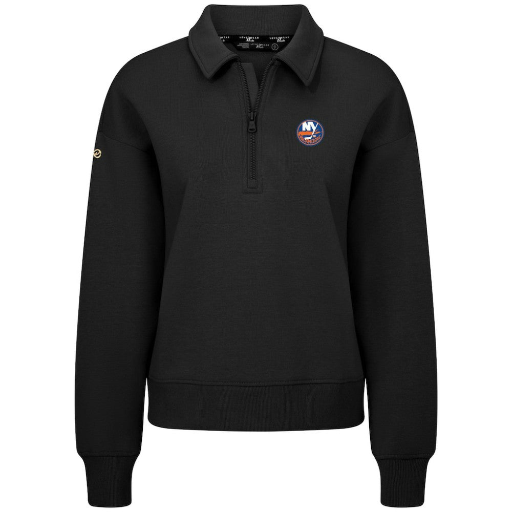 NHL Black New York Islanders Levelwear Women's Canmore Quarter-Zip Pullover