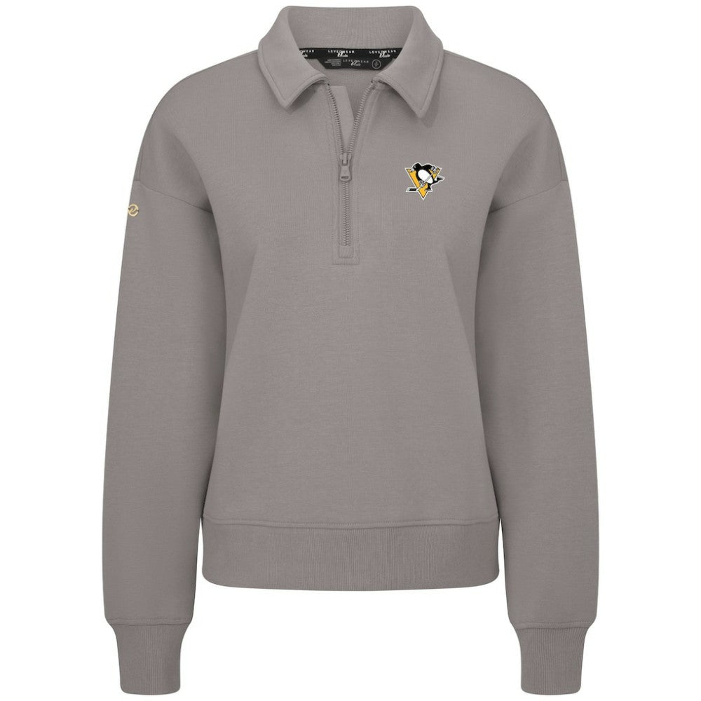 NHL Gray Pittsburgh Penguins Levelwear Women's Canmore Quarter-Zip Pullover