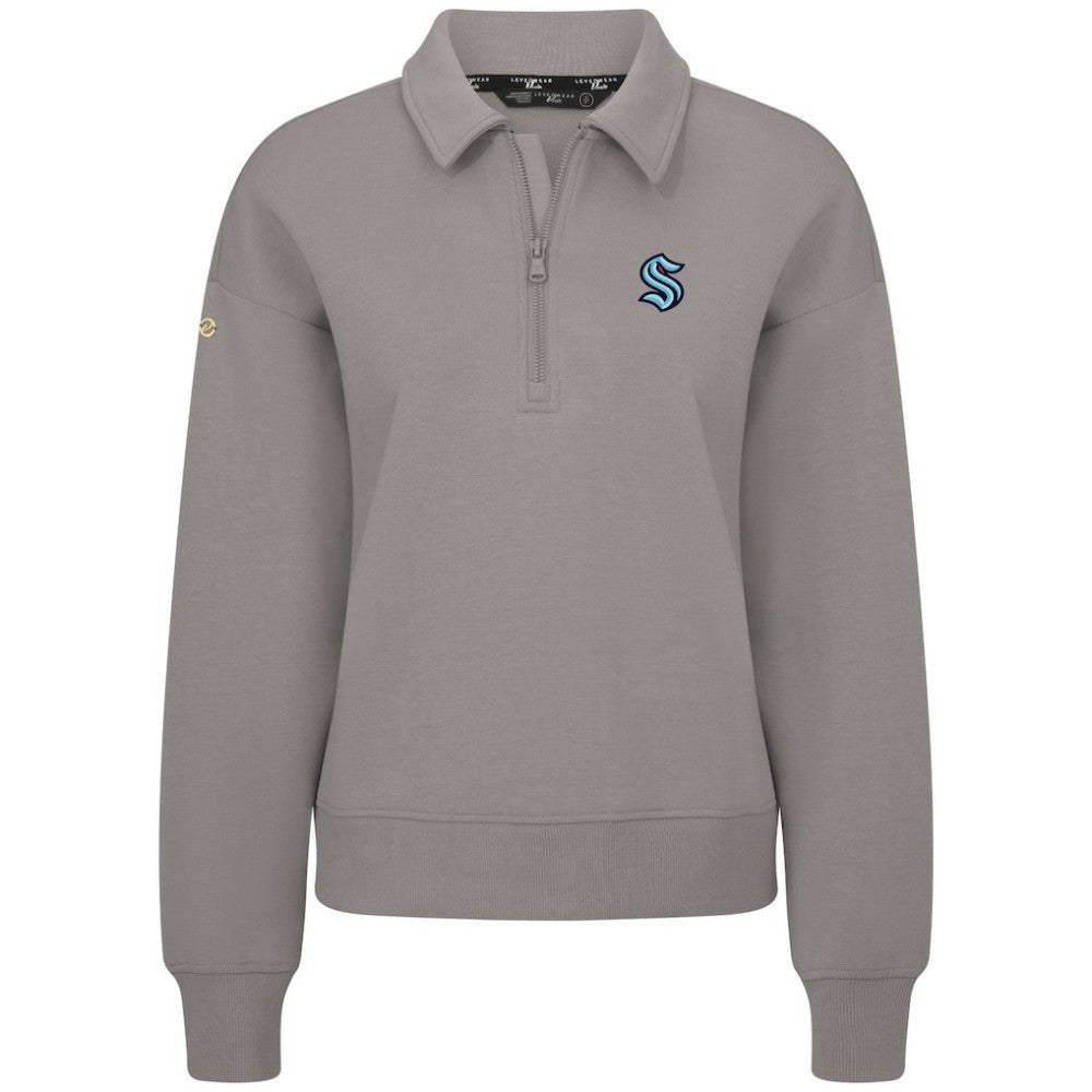 NHL Gray Seattle Kraken Levelwear Women's Canmore Quarter-Zip Pullover