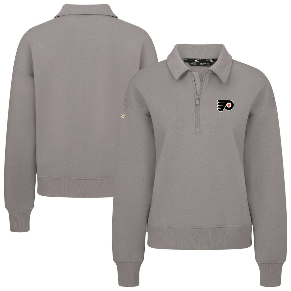 NHL Gray Philadelphia Flyers Levelwear Women's Canmore Quarter-Zip Pullover