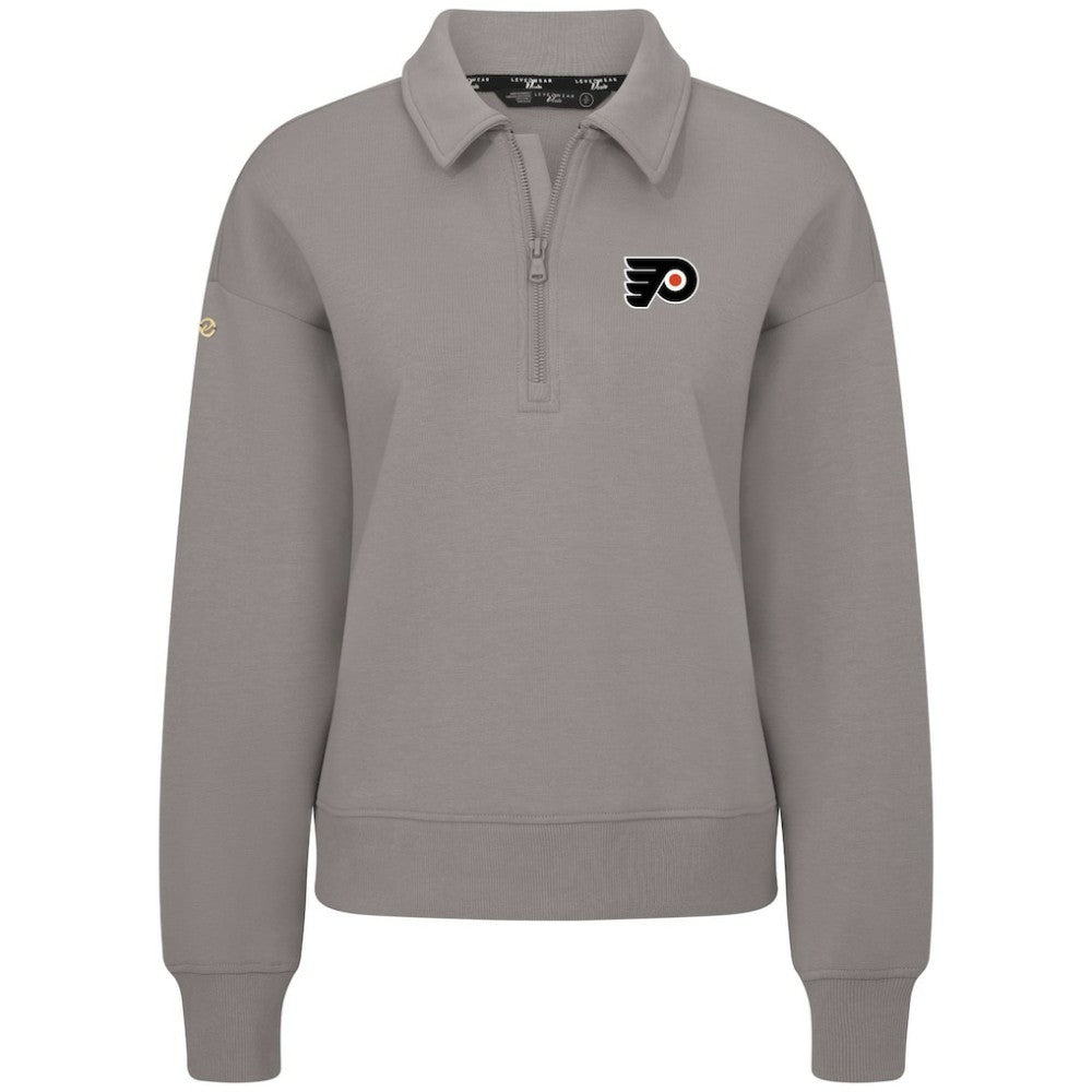 NHL Gray Philadelphia Flyers Levelwear Women's Canmore Quarter-Zip Pullover