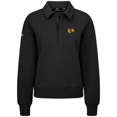 NHL Black Chicago Blackhawks Levelwear Women's Canmore Quarter-Zip Pullover